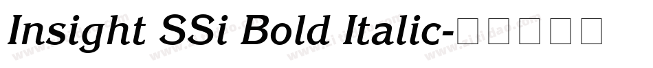 Insight SSi Bold Italic字体转换